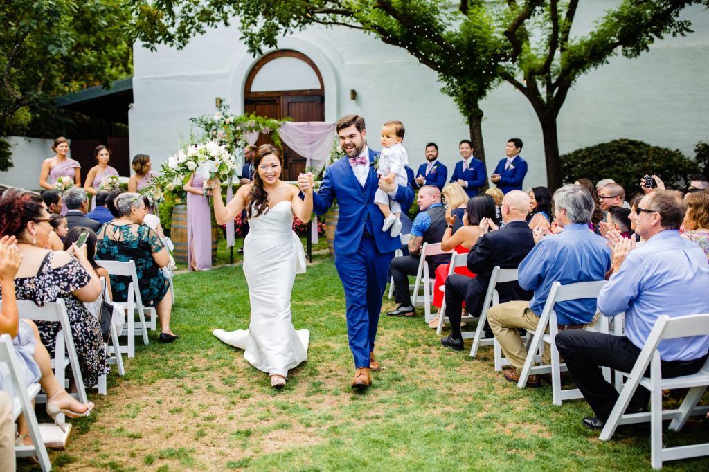 wedding recessional at wente vineyards